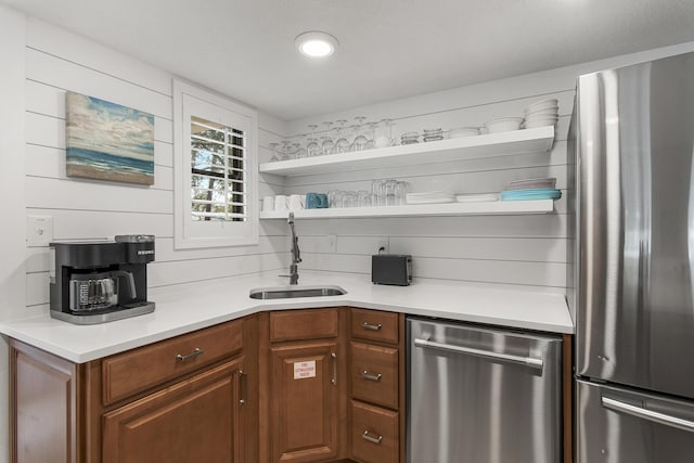 kitchen with sink and stainless steel appliances