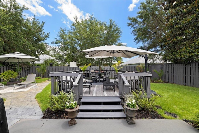 view of patio / terrace featuring a deck