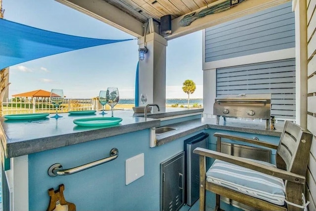 view of patio / terrace featuring sink