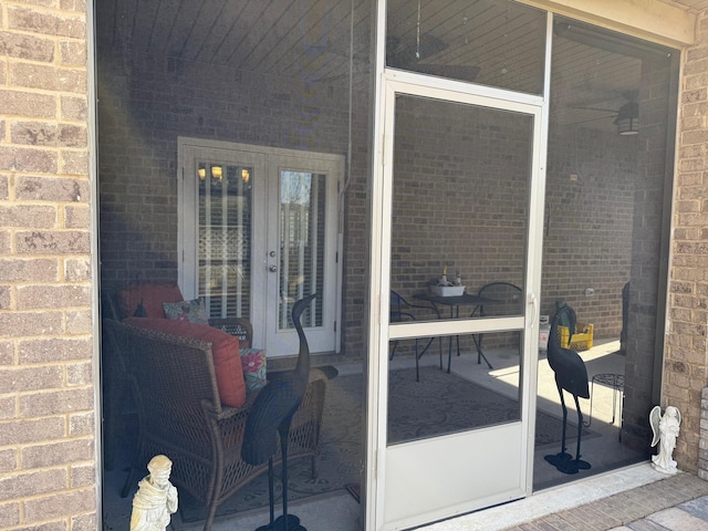 exterior space featuring french doors