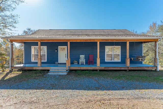 view of front facade featuring covered porch