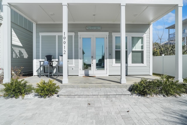 entrance to property with covered porch