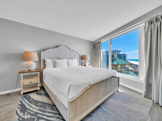 bedroom featuring light hardwood / wood-style flooring