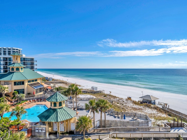 property view of water with a view of the beach