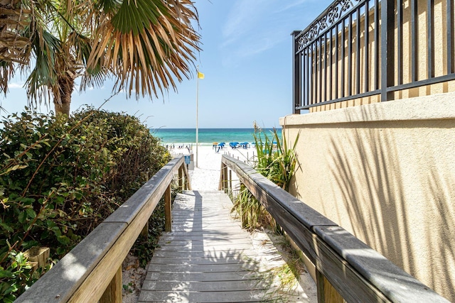 water view featuring a beach view