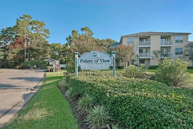 view of community sign