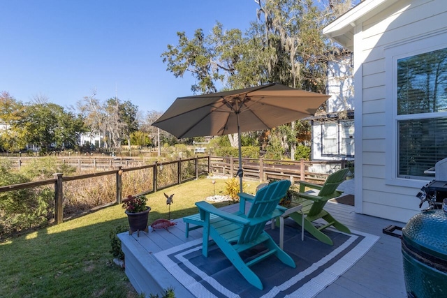 view of patio with a deck