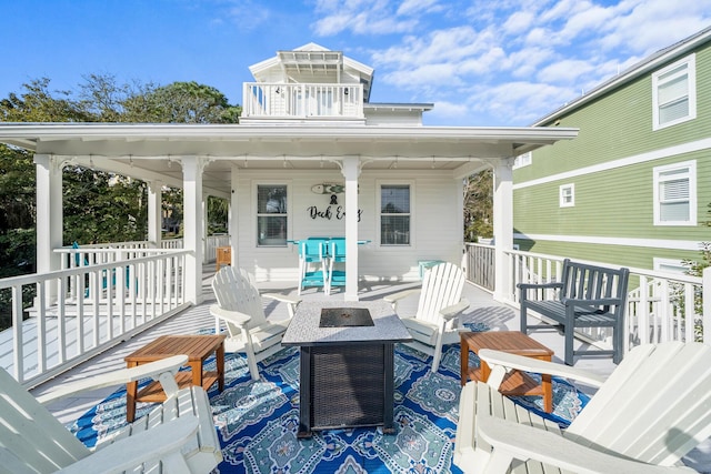 deck featuring an outdoor hangout area