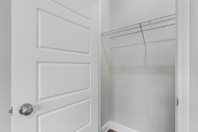 walk in closet featuring hardwood / wood-style floors