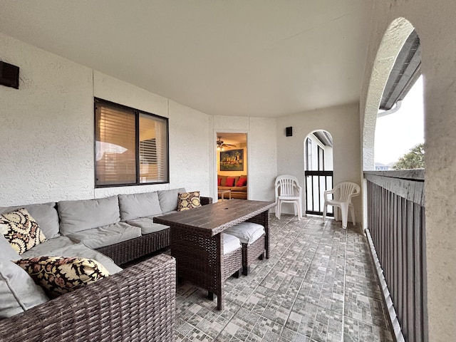 view of patio featuring an outdoor living space