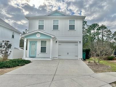 front facade with a garage