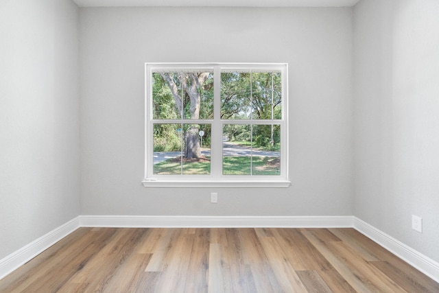 unfurnished room featuring light wood-type flooring