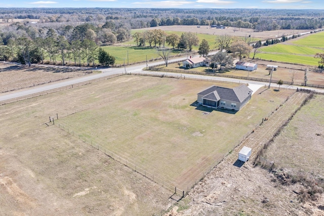 bird's eye view with a rural view