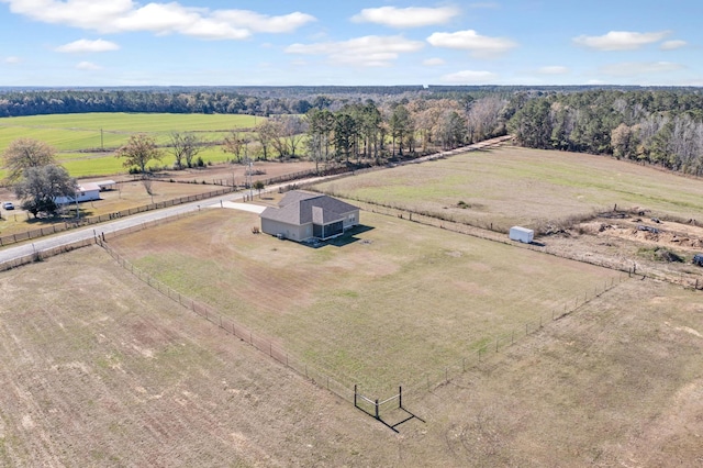 drone / aerial view with a rural view