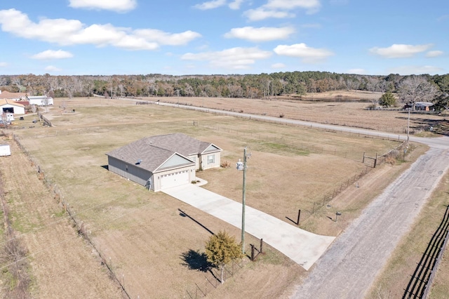 drone / aerial view with a rural view