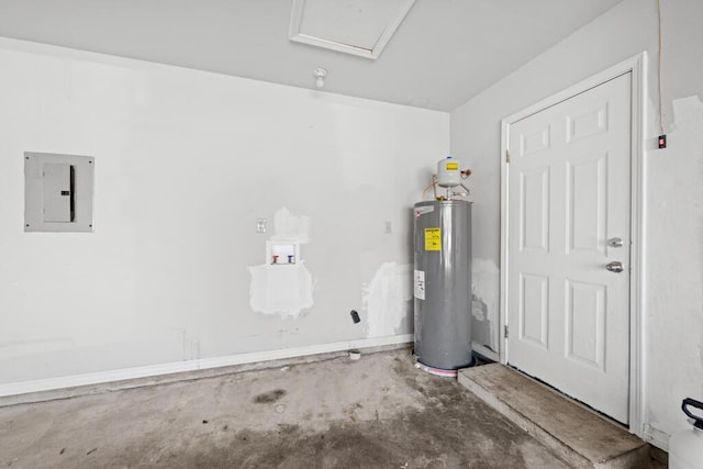 utilities with electric water heater and electric panel