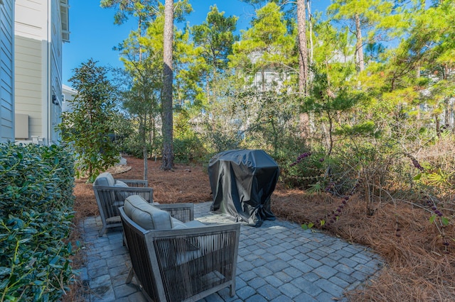 view of patio / terrace with a grill