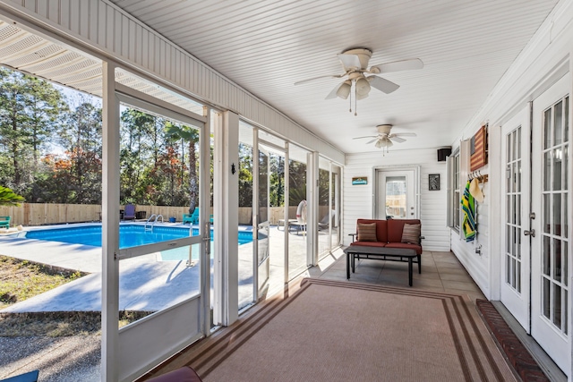 view of unfurnished sunroom