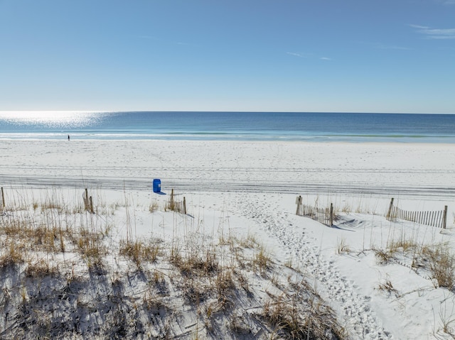 water view with a view of the beach