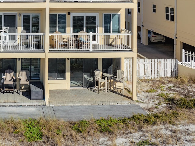 back of property with a patio area