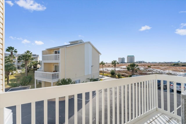 balcony featuring central AC