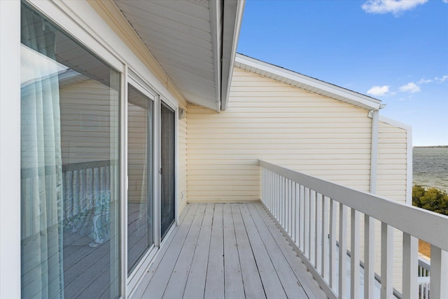 balcony with a water view