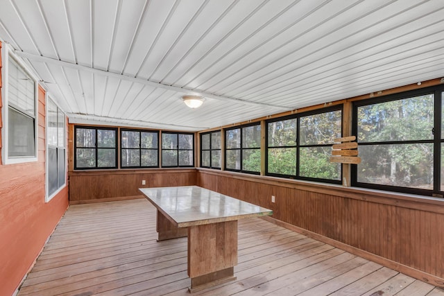 view of unfurnished sunroom