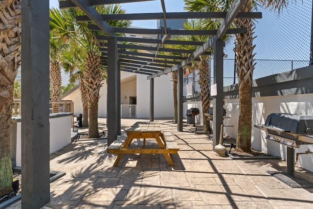 view of patio / terrace with a pergola