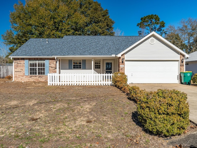 single story home featuring a garage