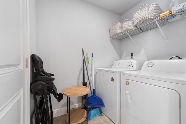 laundry room featuring washer and dryer