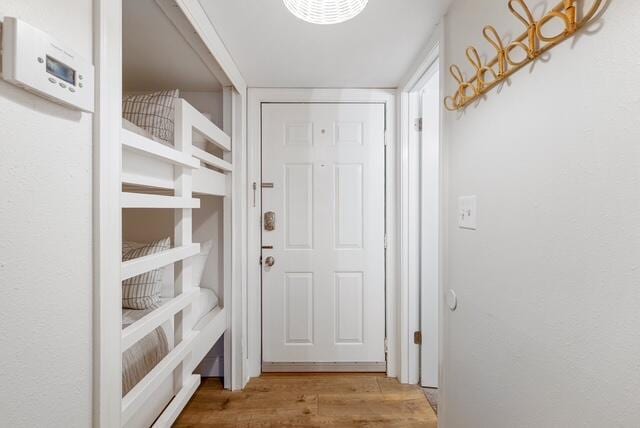 doorway featuring light hardwood / wood-style flooring