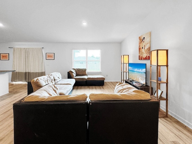 living room featuring light hardwood / wood-style floors