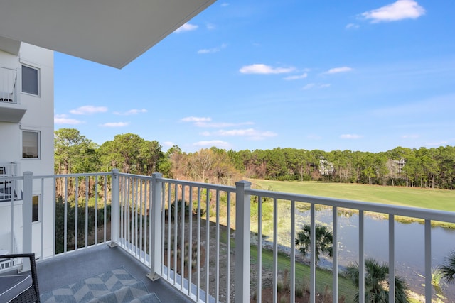 balcony with a water view