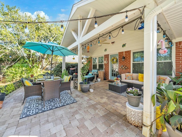 view of patio / terrace with an outdoor living space