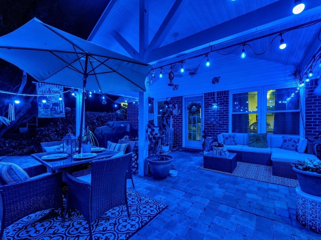 view of patio featuring an outdoor living space