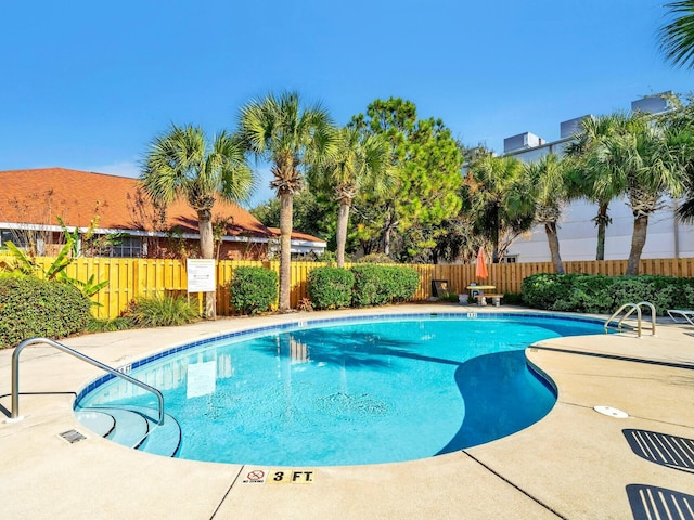 view of pool featuring a patio area