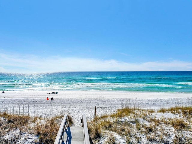 water view featuring a beach view