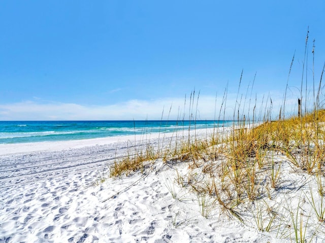 property view of water with a beach view