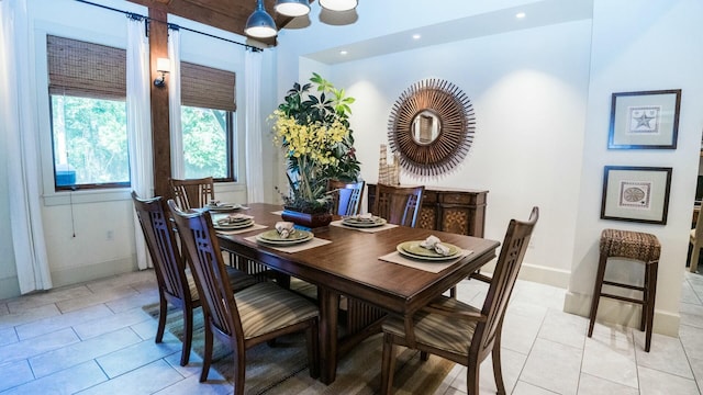 view of tiled dining room