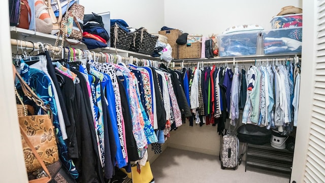 spacious closet with carpet flooring