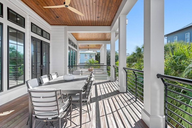29 Thyme St, Santa Rosa Beach, FL 32459 - wooden terrace with ceiling fan