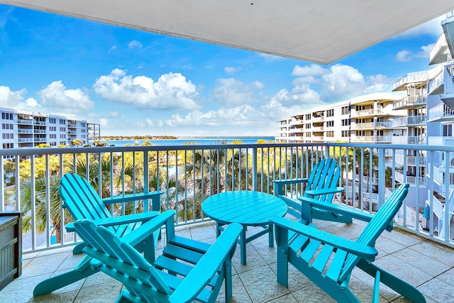 balcony with a water view