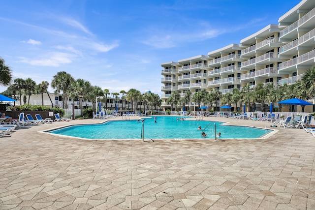 view of pool with a patio area