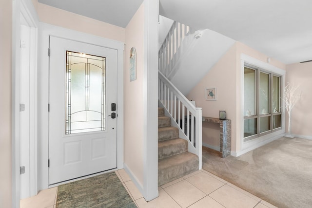 view of carpeted entryway