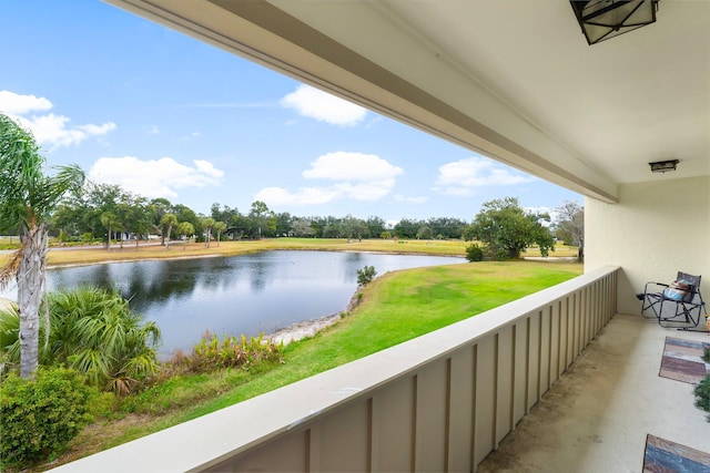 balcony with a water view