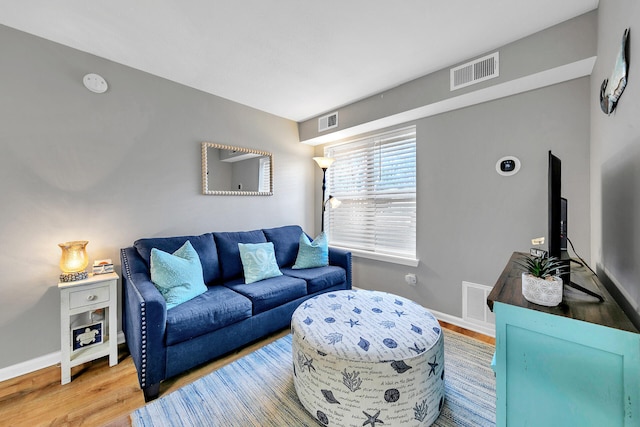 living room featuring hardwood / wood-style floors