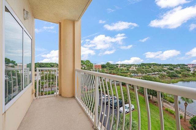 balcony with a water view