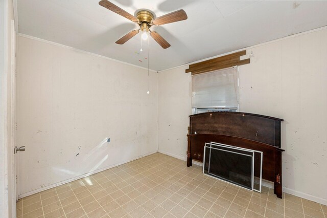 unfurnished living room featuring ceiling fan