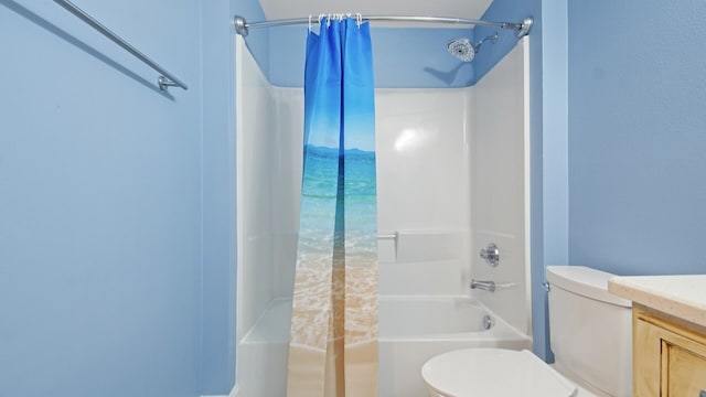 9860 S Thomas Dr Unit 1805, Panama City Beach, FL 32408 - full bathroom with shower / bathtub combination with curtain, vanity, and toilet