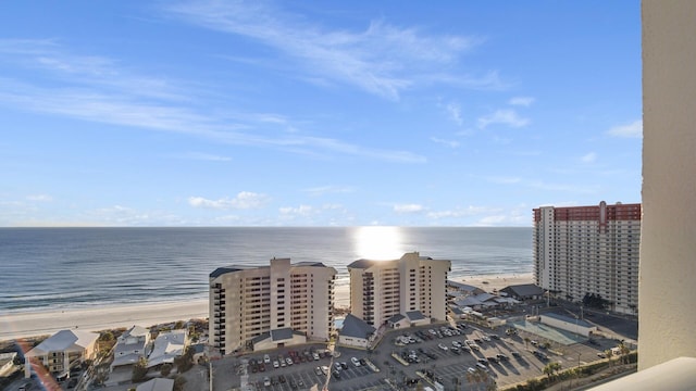 9860 S Thomas Dr Unit 1805, Panama City Beach, FL 32408 - birds eye view of property featuring a water view and a view of the beach